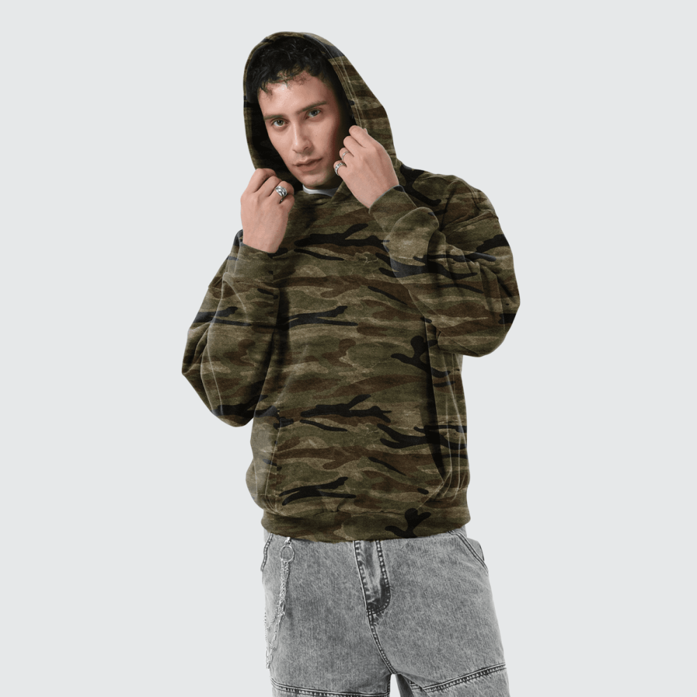 Unisex Worldwide Quality Heavyweight M Camo Hoodie (400GSM)