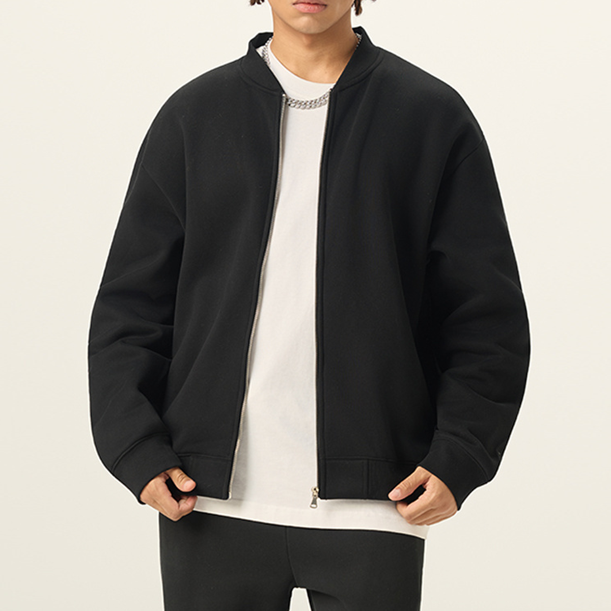 Unisex Heavyweight Fleece Zip-Up Baseball Jacket (360GSM)
