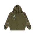 Unisex Camo-Splice Raglan Zip Hoodie