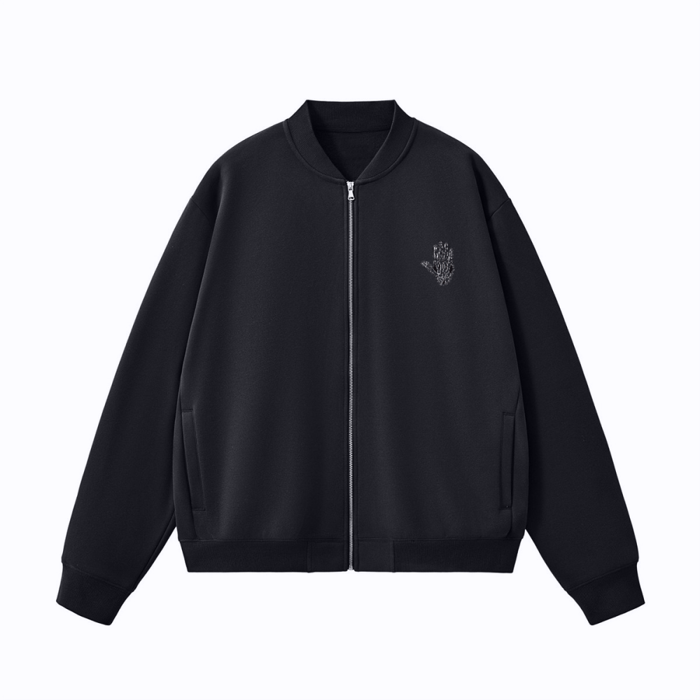 Unisex Heavyweight Fleece Zip-Up Baseball Jacket (360GSM)