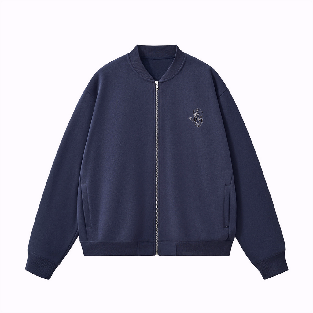 Unisex Heavyweight Fleece Zip-Up Baseball Jacket (360GSM)