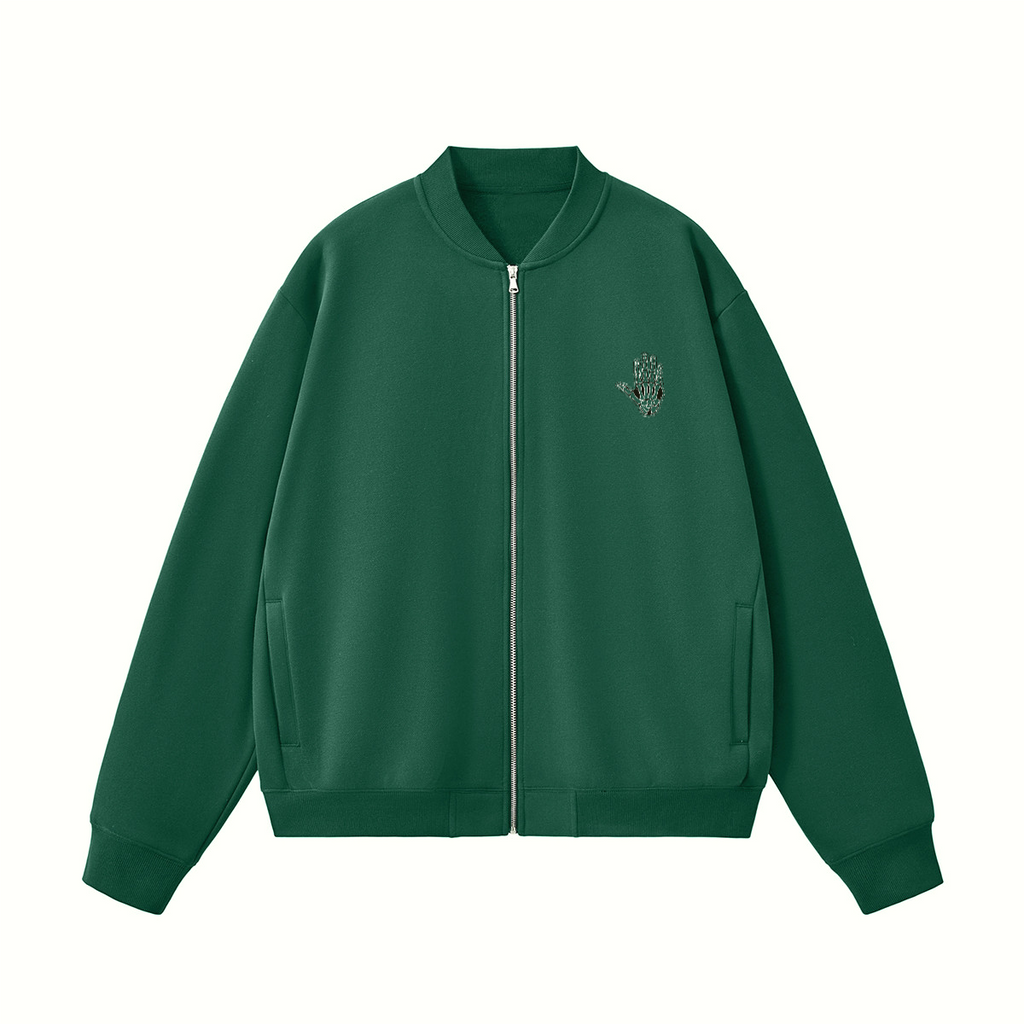 Unisex Heavyweight Fleece Zip-Up Baseball Jacket (360GSM)