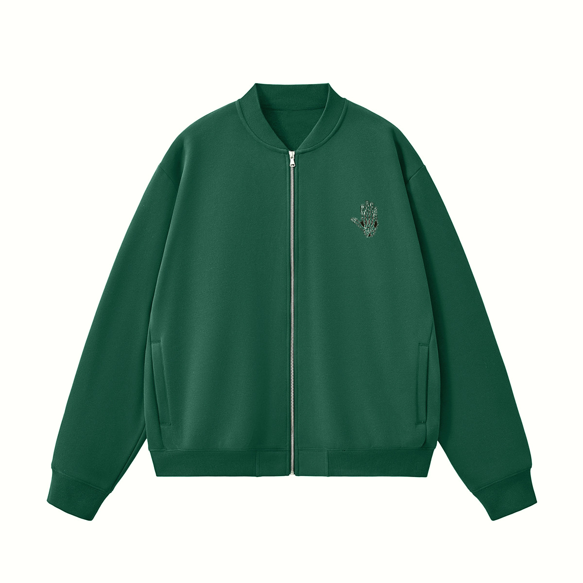 Unisex Heavyweight Fleece Zip-Up Baseball Jacket (360GSM)