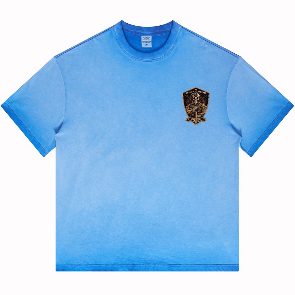 Dopamine Dressing Heavyweight Washed Gradient Stir Fried T-shirt(255GSM)