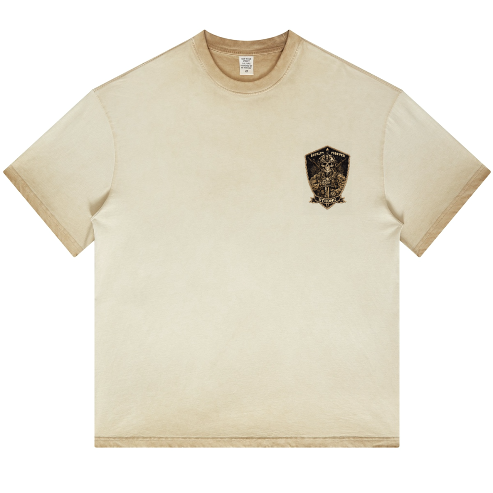 Dopamine Dressing Heavyweight Washed Gradient Stir Fried T-shirt(255GSM)