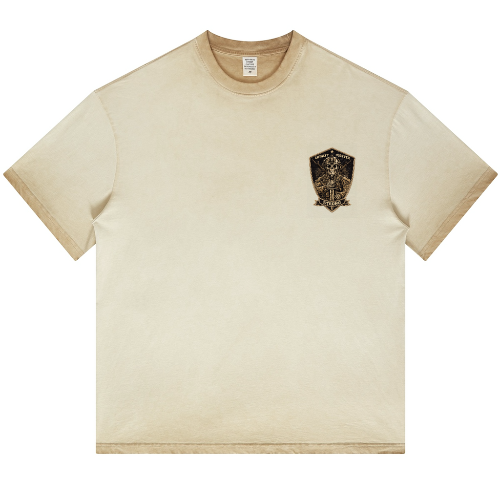 Dopamine Dressing Heavyweight Washed Gradient Stir Fried T-shirt(255GSM)