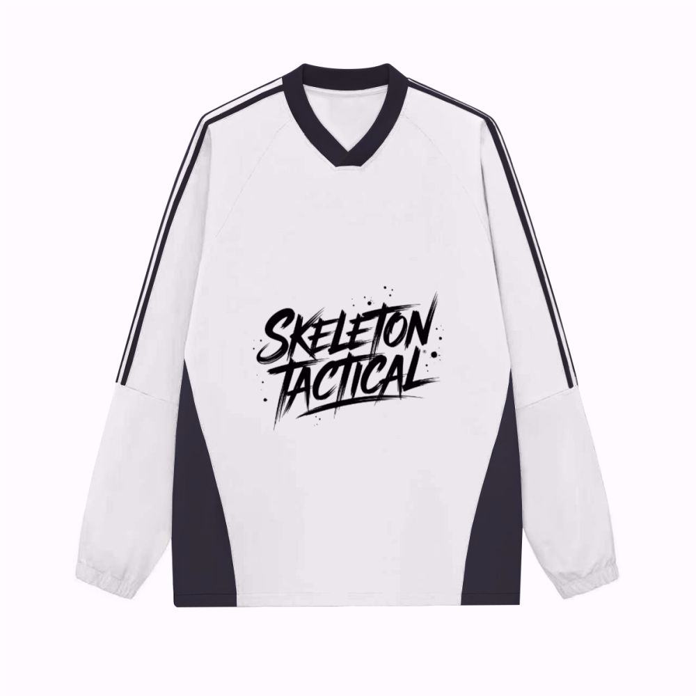 Colorblock V-neck Long Sleeve Shirt（285GSM）