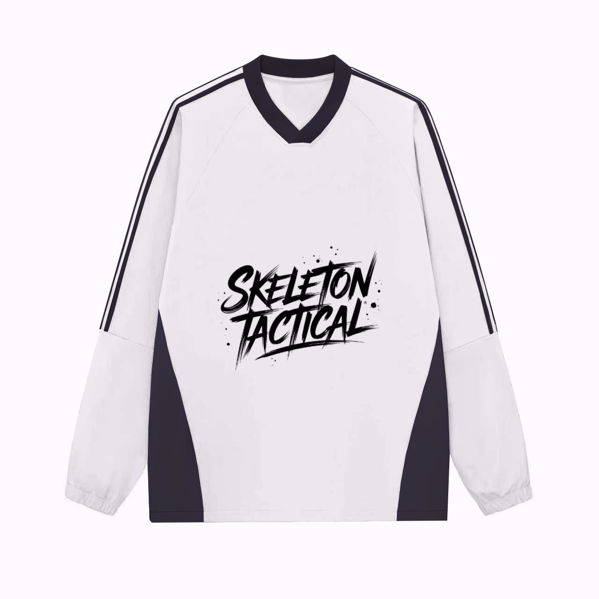 Colorblock V-neck Long Sleeve Shirt（285GSM）