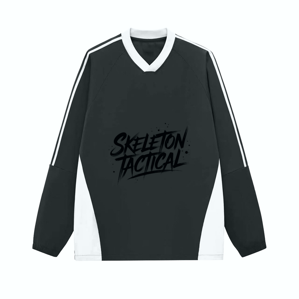 Colorblock V-neck Long Sleeve Shirt（285GSM）