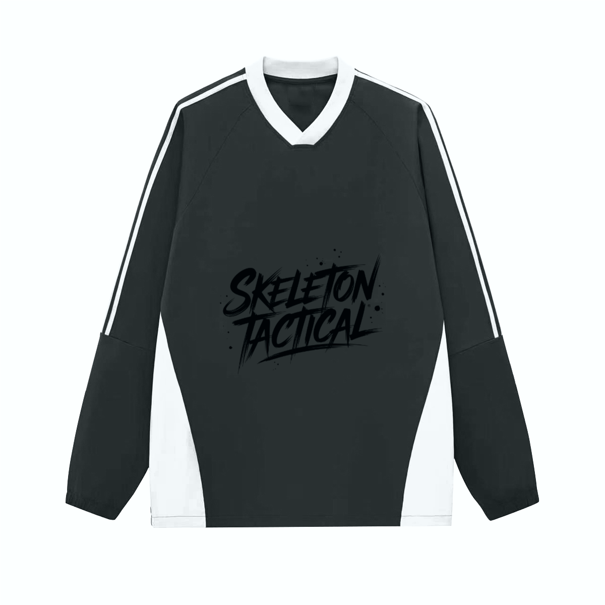 Colorblock V-neck Long Sleeve Shirt（285GSM）