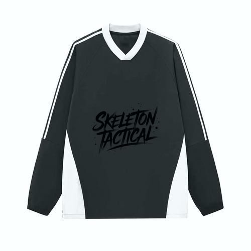 Colorblock V-neck Long Sleeve Shirt（285GSM）