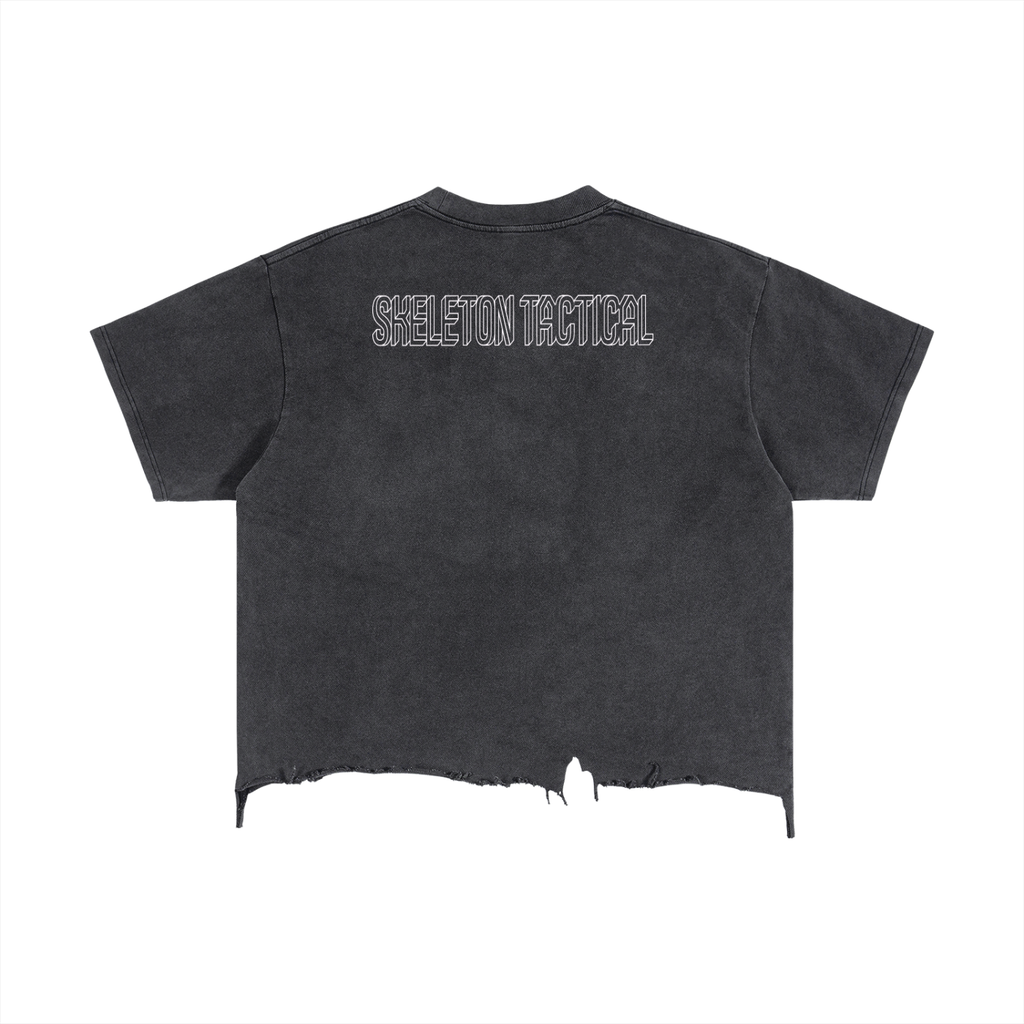 Vintage Wash Boxy Distressed Hem T-Shirt
