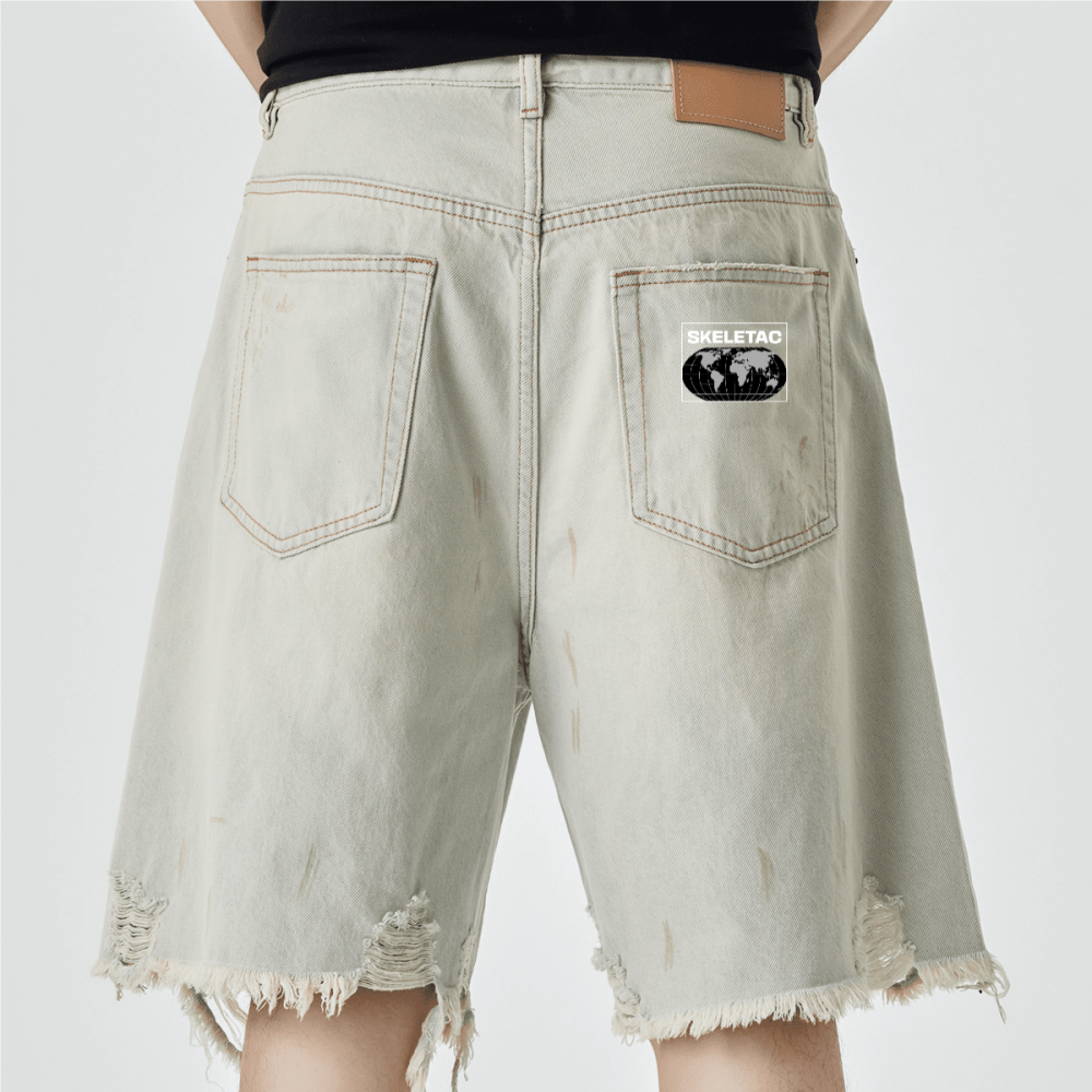 Unisex Distressed Denim Shorts