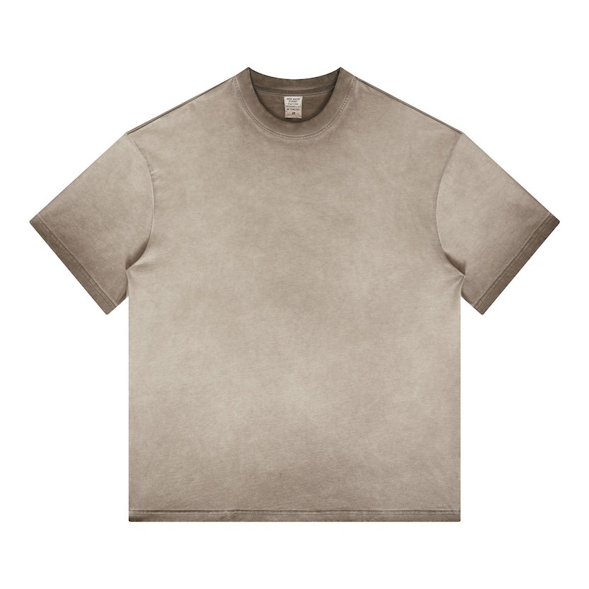 Dopamine Dressing Heavyweight Washed Gradient Stir Fried T-shirt(255GSM)
