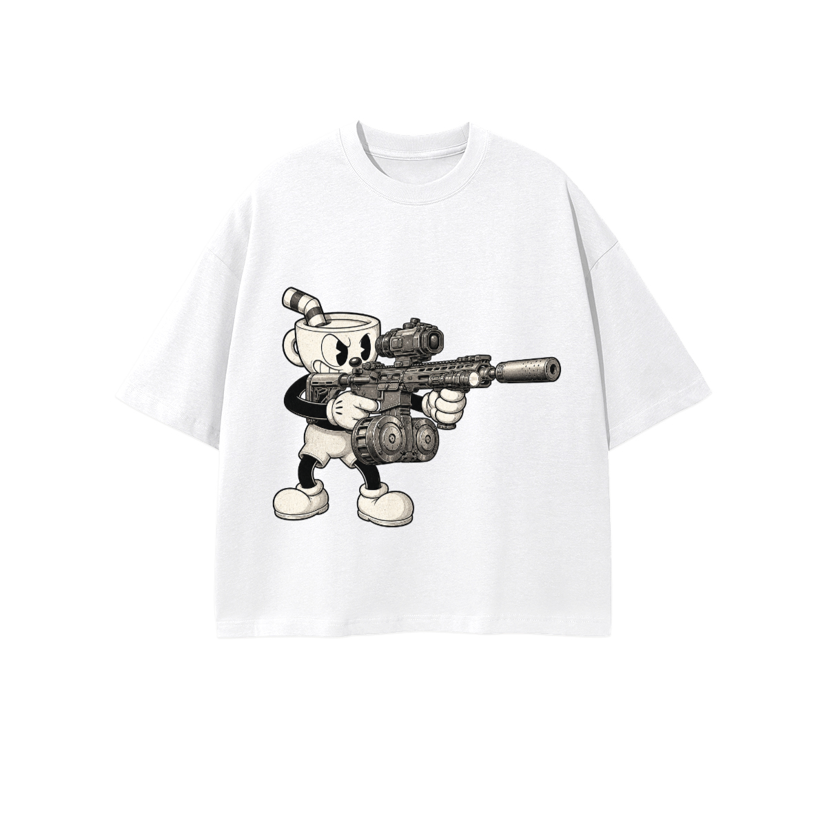 Unisex Heavyweight 100% Combed Cotton Cropped Oversized T-Shirt (250GSM)