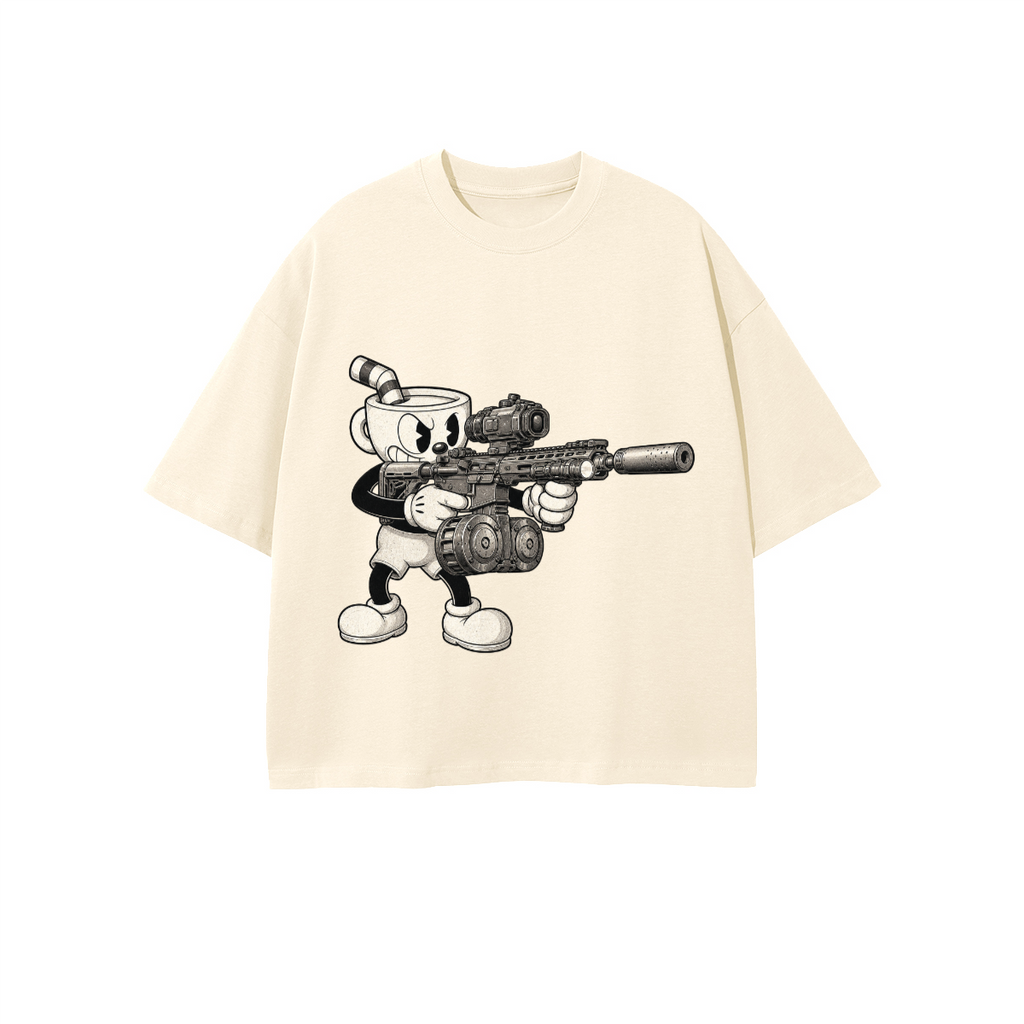Unisex Heavyweight 100% Combed Cotton Cropped Oversized T-Shirt (250GSM)