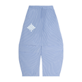 Vertical Stripe Drawstring Barrel Pants
