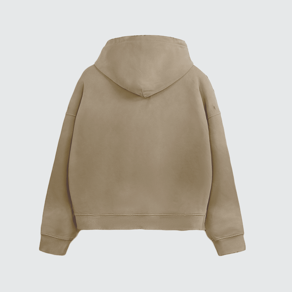 Unisex Heavyweight Washed Distressed Dystopian Streetwear Zip-Up Hoodie(420GSM)
