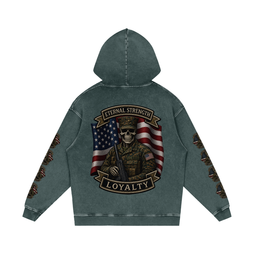 Snow Washed Loose Cotton Hoodie