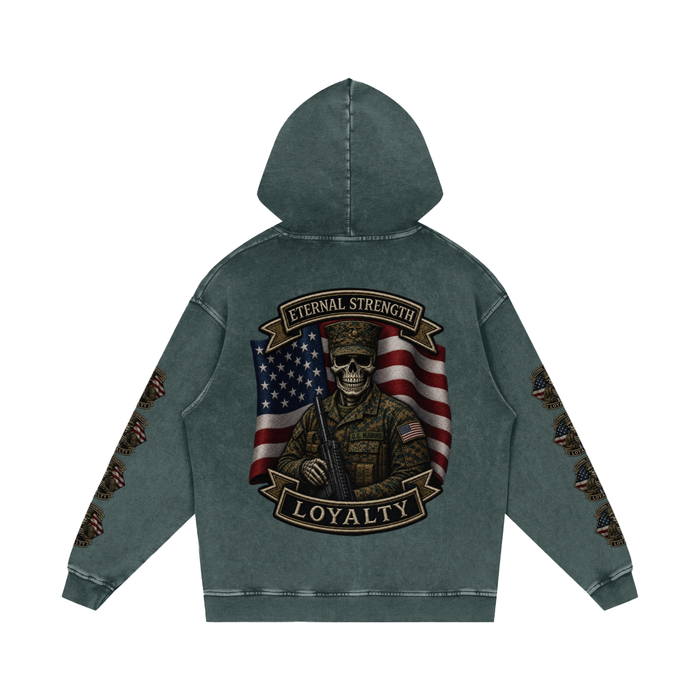 Snow Washed Loose Cotton Hoodie