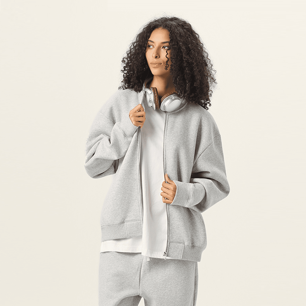 Unisex Heavyweight Fleece Zip-Up Baseball Jacket (360GSM)