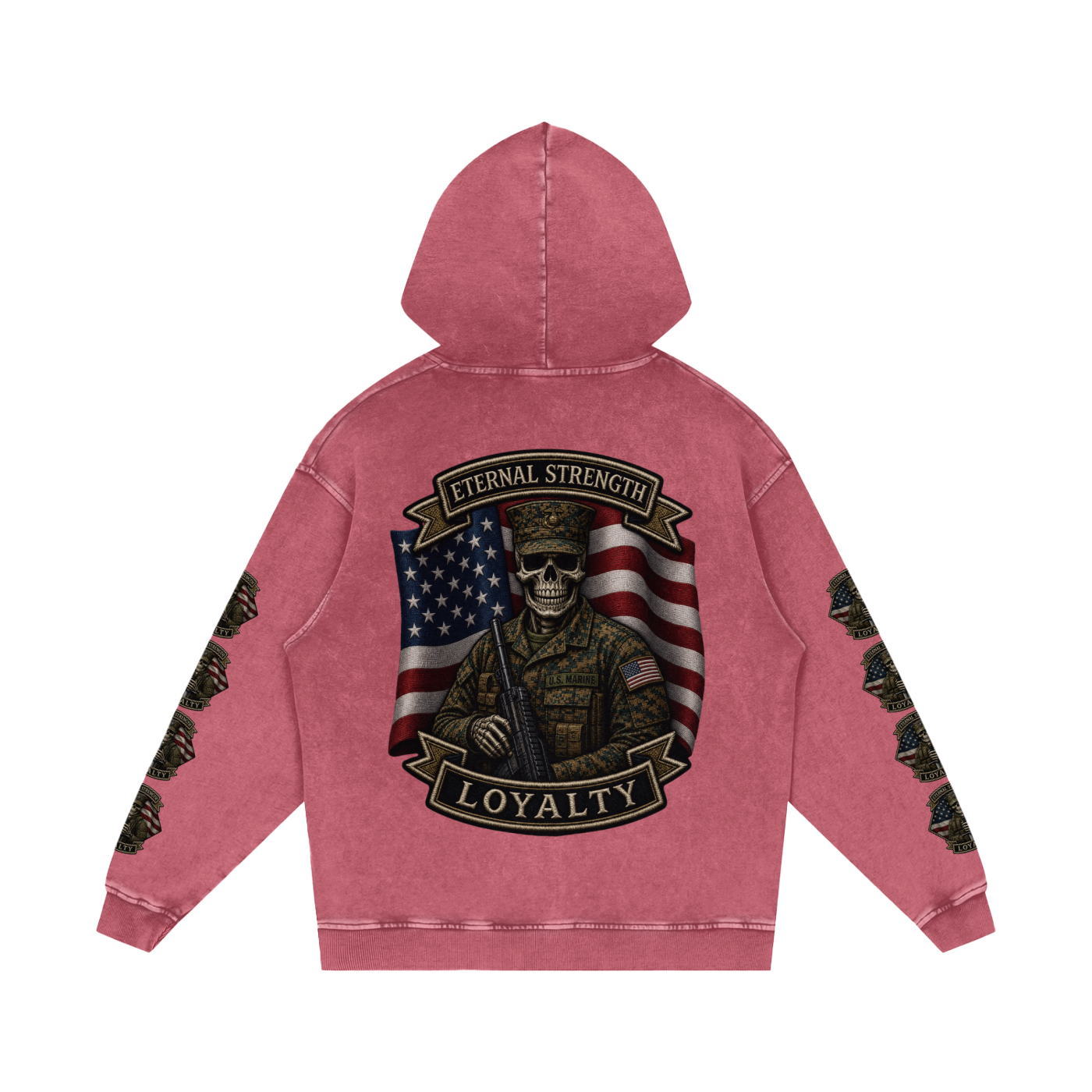Snow Washed Loose Cotton Hoodie