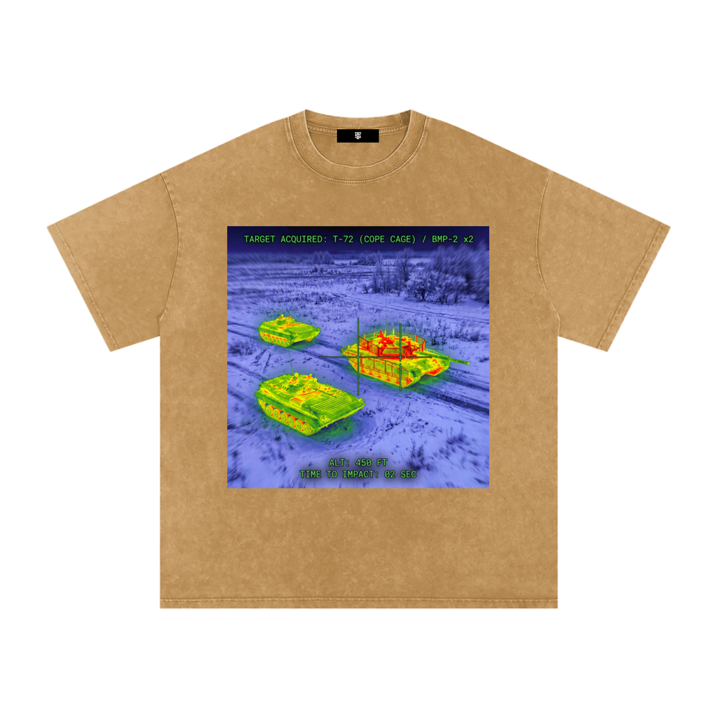Snow Washed Oversized Cotton T-Shirt