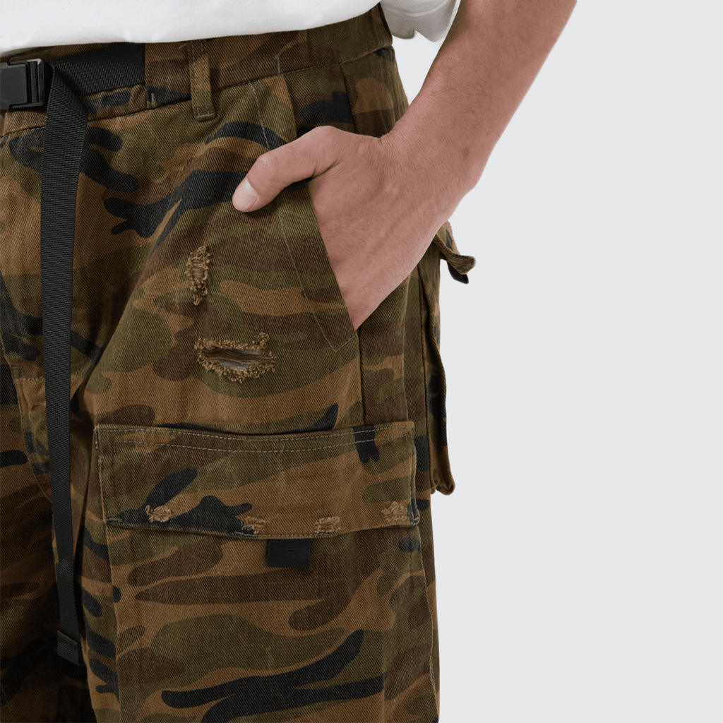 Unisex Camouflage Loose Wide-leg Jeans