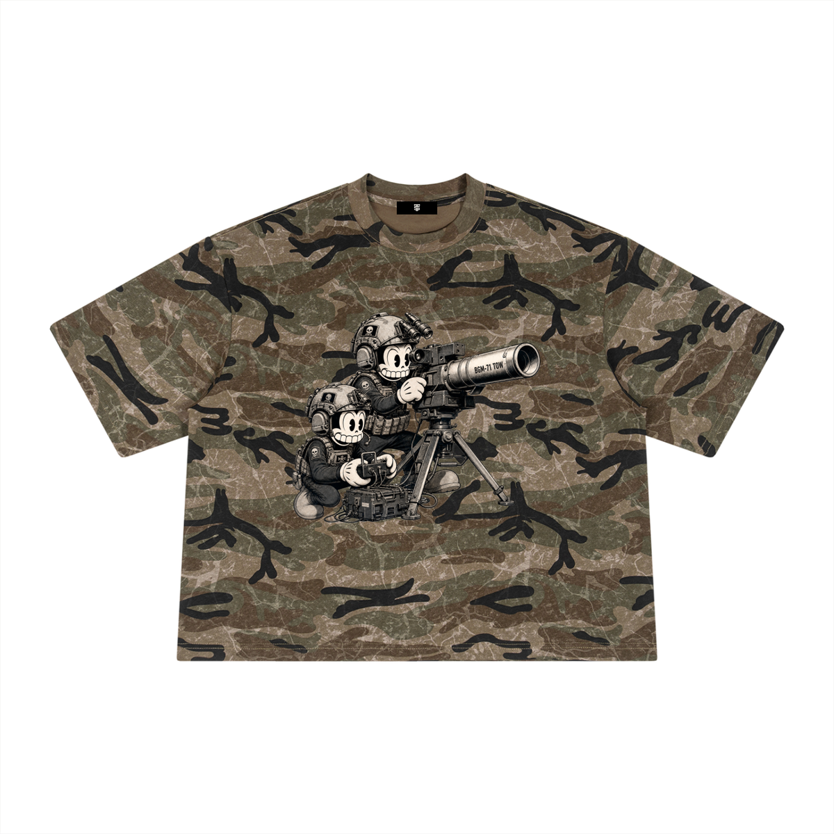 Unisex Boxy Camo Print T-Shirt