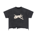 Vintage Wash Boxy Distressed Hem T-Shirt