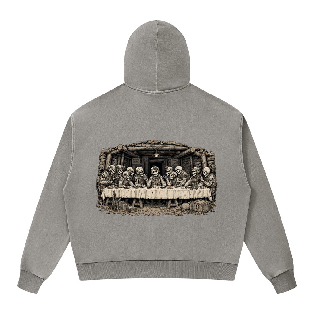 Unisex Mineral Wash Boxy Full Zip Hoodie