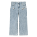 Unisex Vintage Wash Straight Leg Jeans
