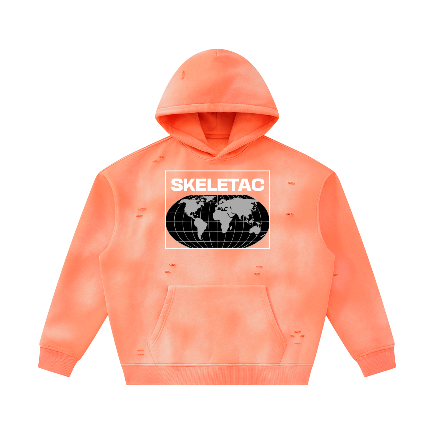 Unisex Sunfade Frayed Fleece Hoodie