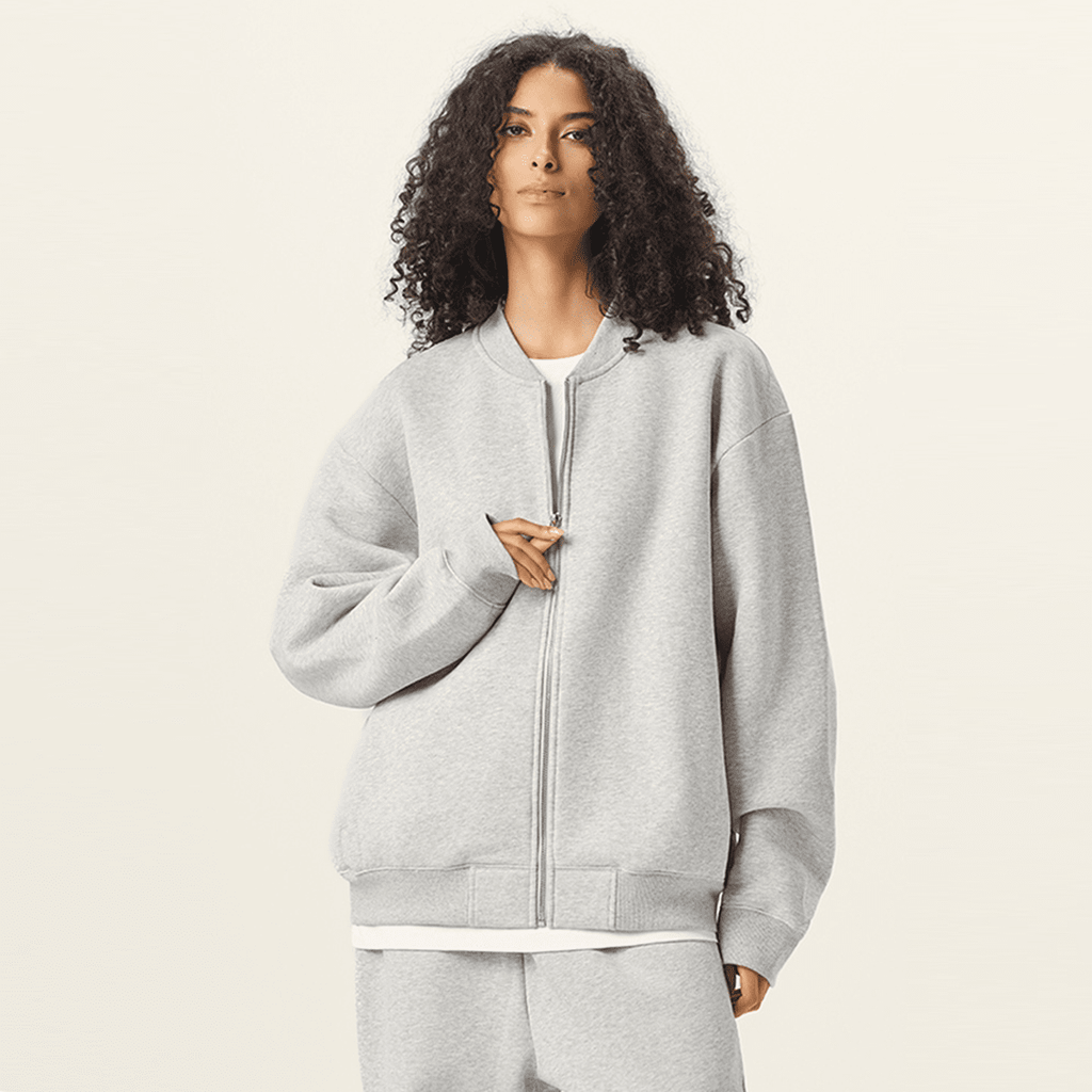 Unisex Heavyweight Fleece Zip-Up Baseball Jacket (360GSM)