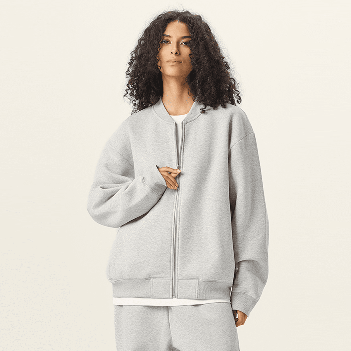 Unisex Heavyweight Fleece Zip-Up Baseball Jacket (360GSM)