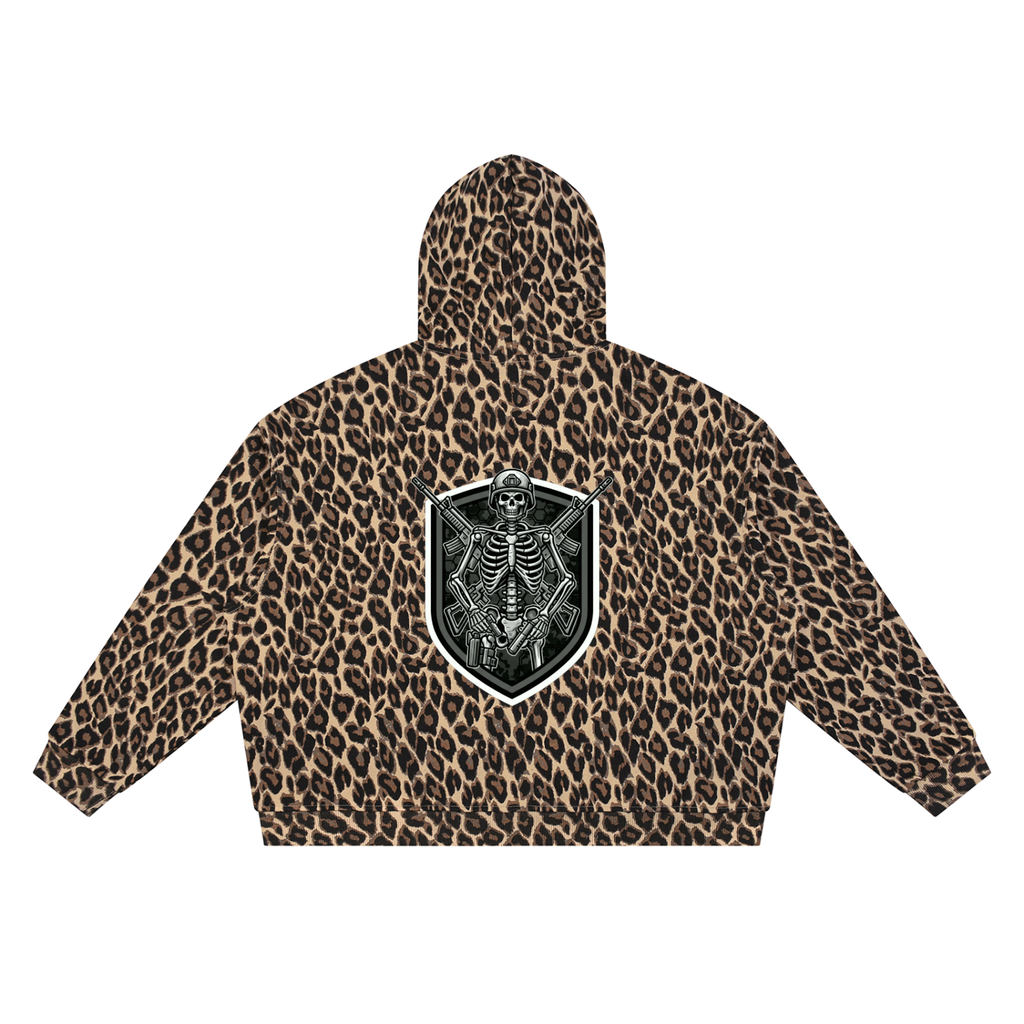 Unisex Leopard Full Zip Hoodie