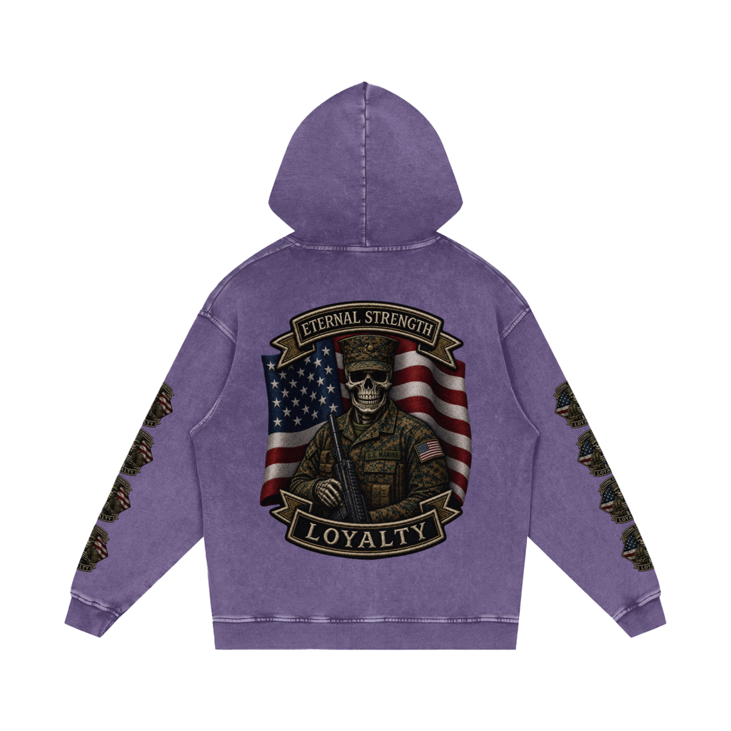 Snow Washed Loose Cotton Hoodie