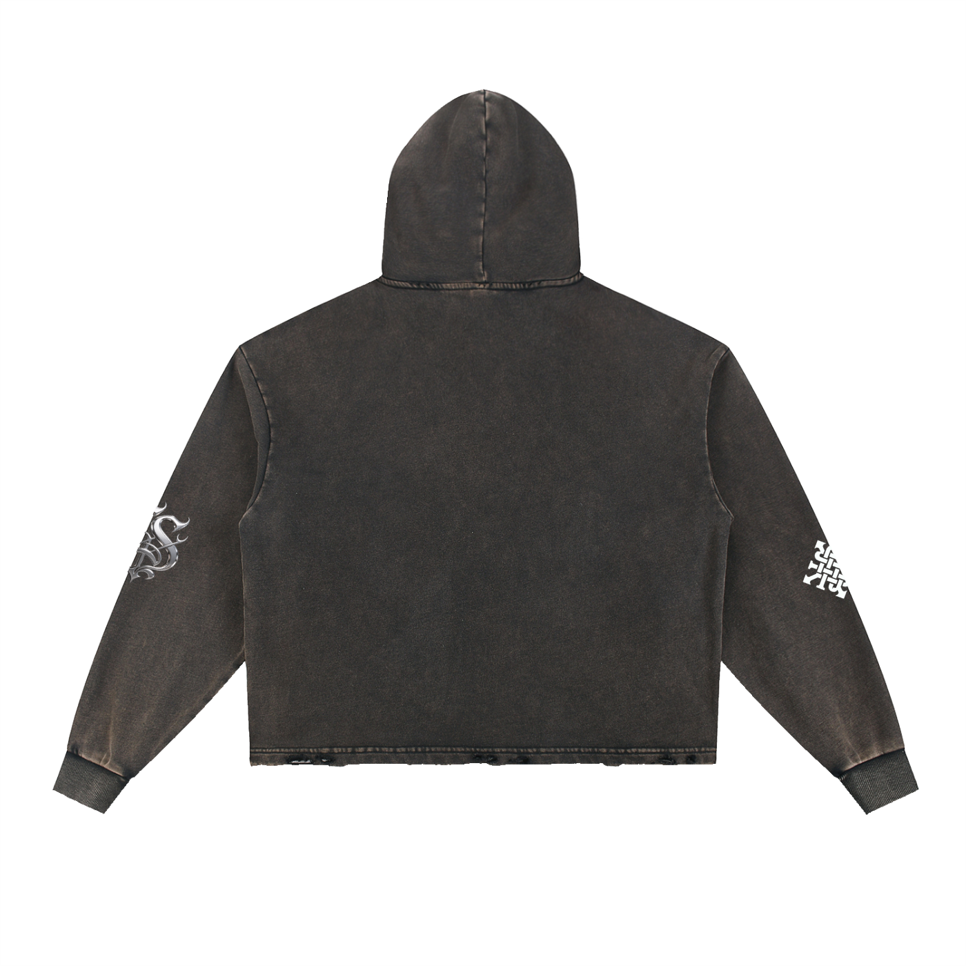 Vintage Washed Frayed-Hem Hoodie