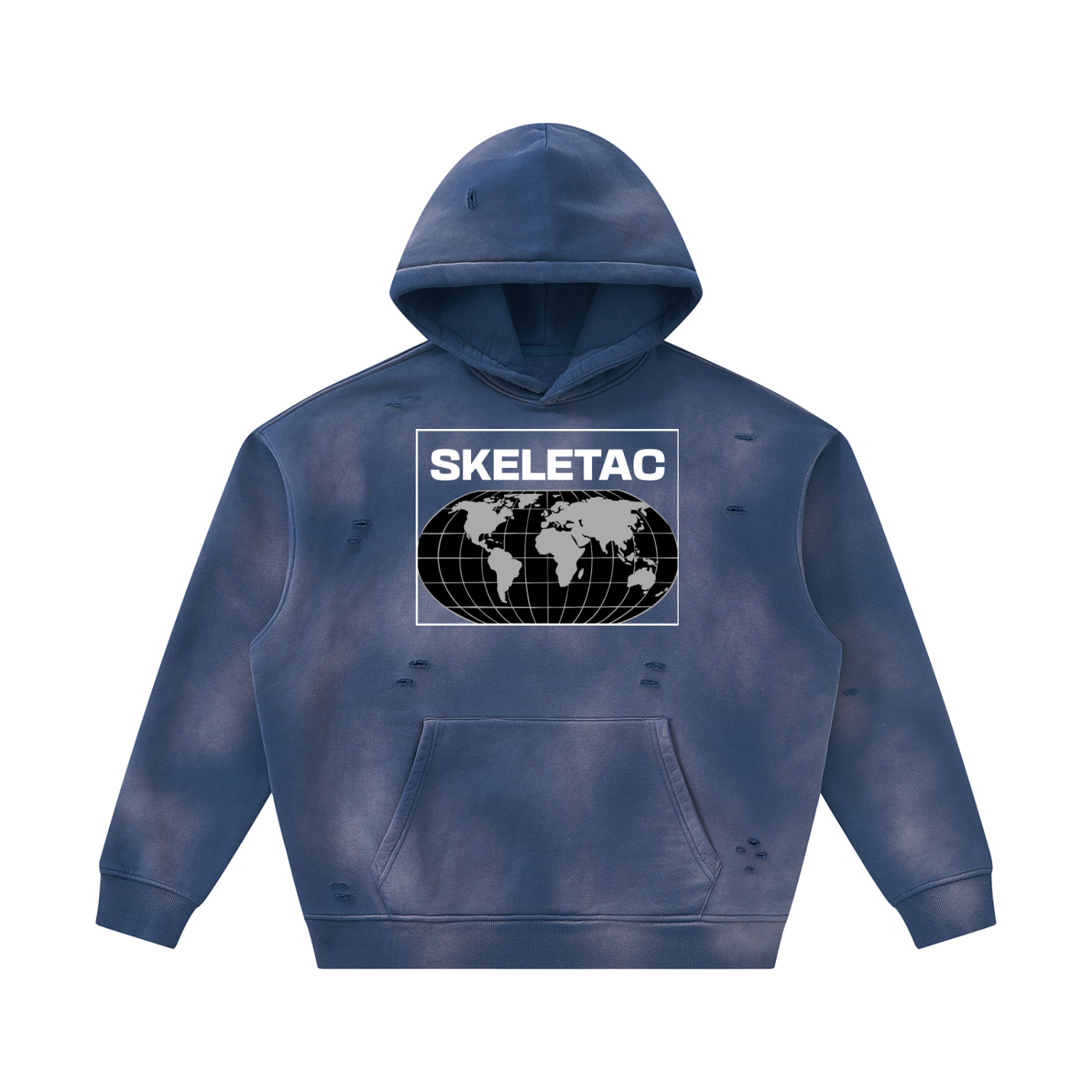Unisex Sunfade Frayed Fleece Hoodie