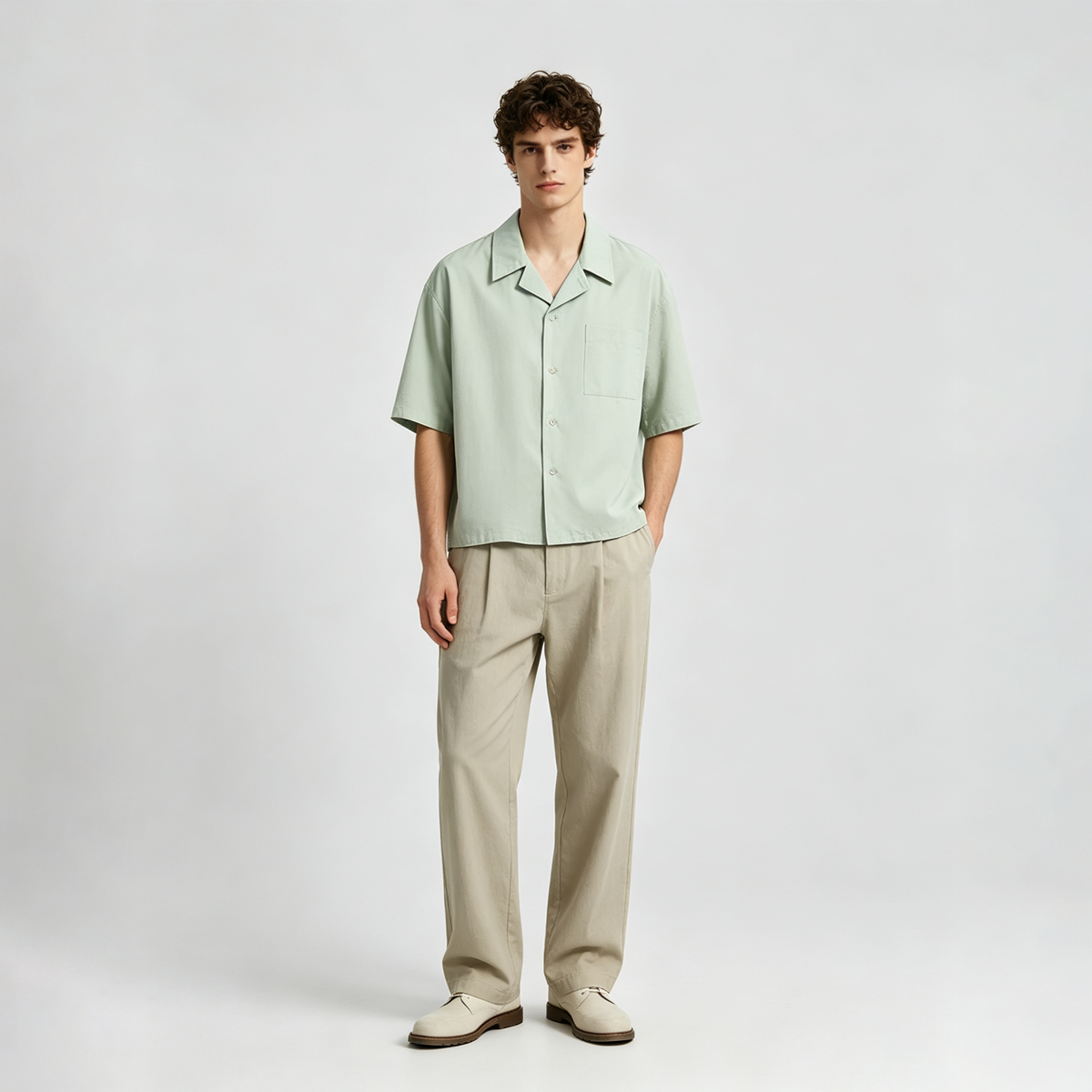 Men's Clean Fit Cotton Cuban Collar T-Shirt