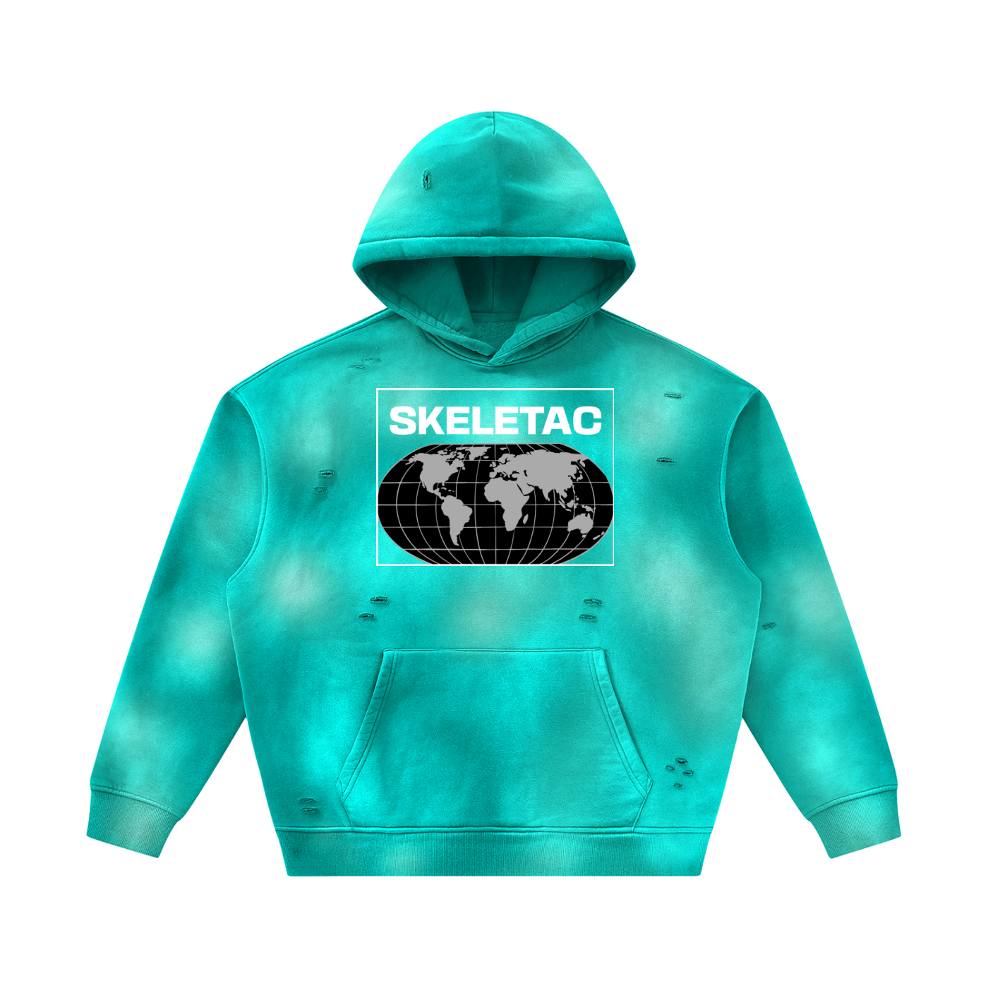 Unisex Sunfade Frayed Fleece Hoodie