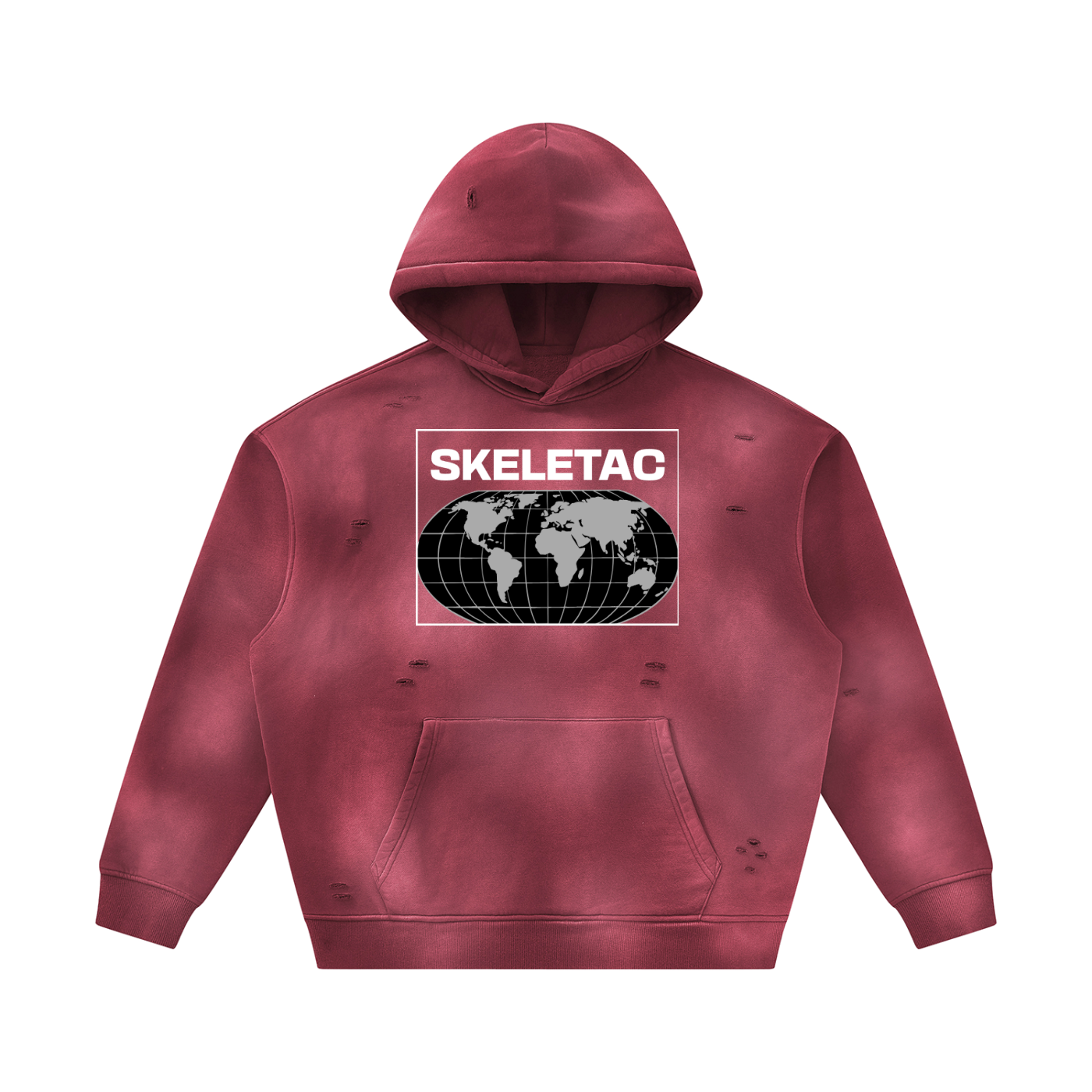 Unisex Sunfade Frayed Fleece Hoodie
