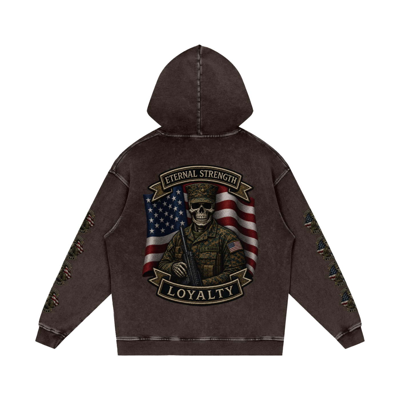 Snow Washed Loose Cotton Hoodie