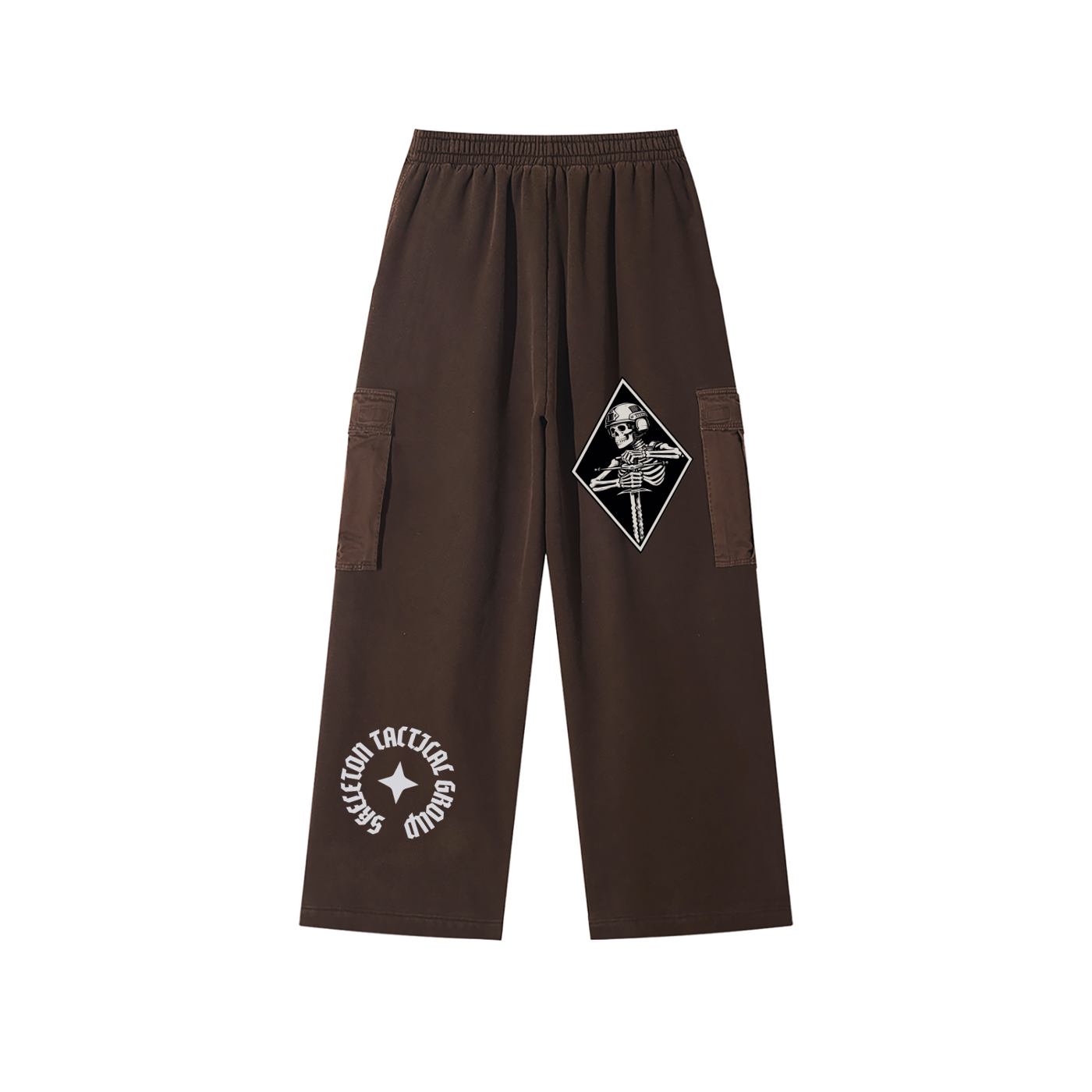Unisex Sunfade Washed Wide Leg Cargo Pants