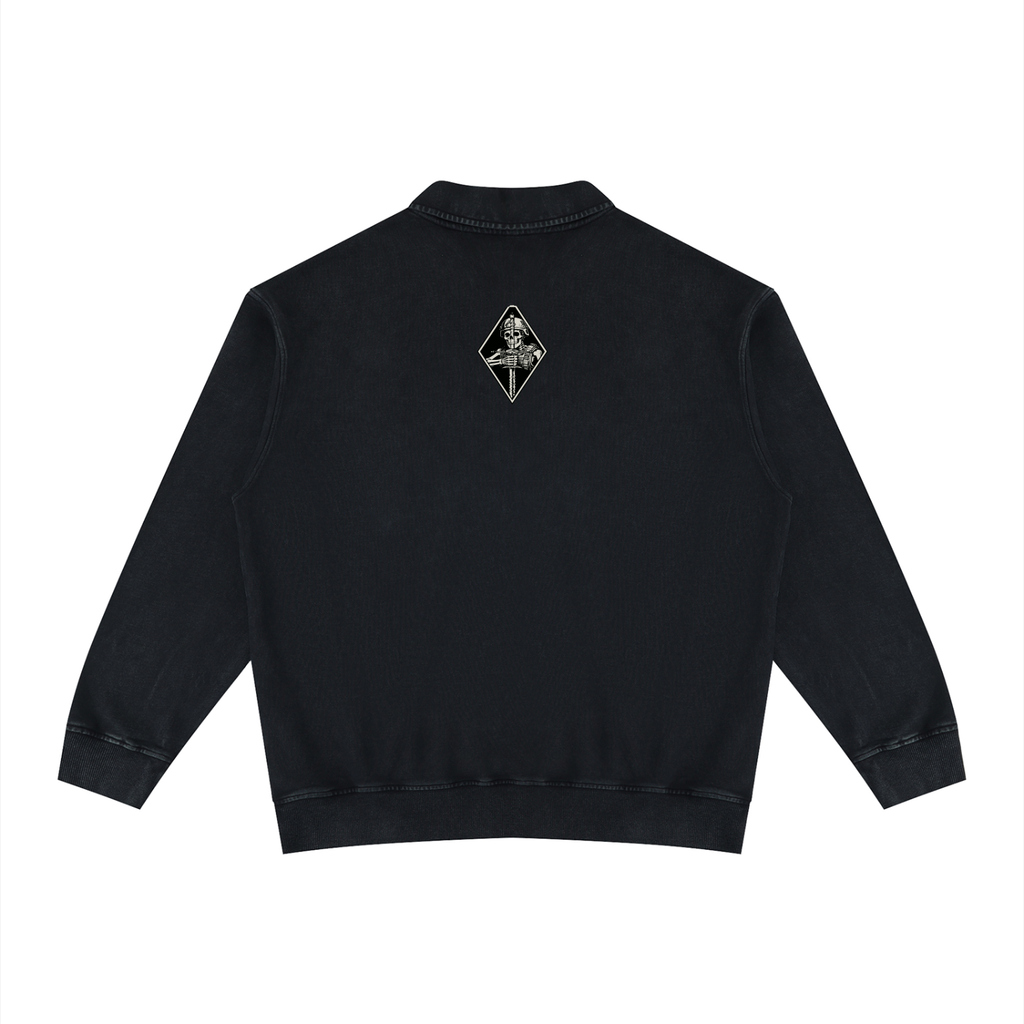 Unisex Vintage Wash Collared Sweatshirt