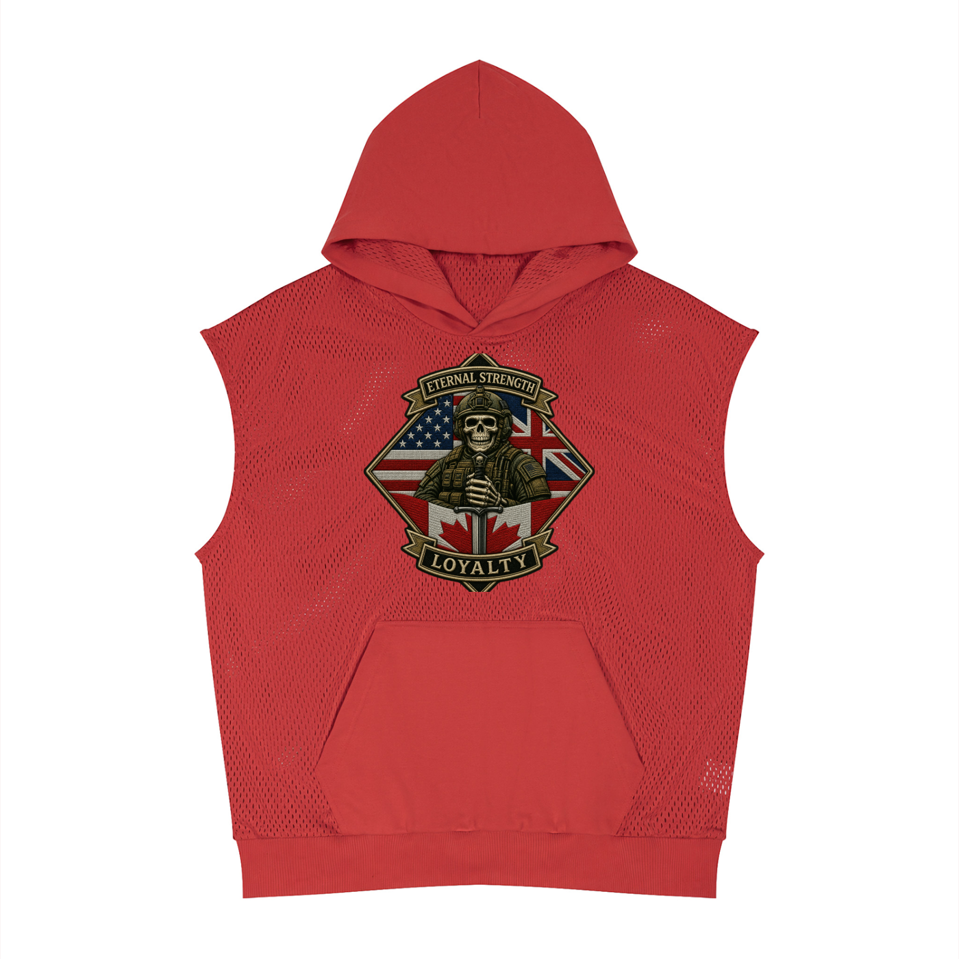 United We Stand  Unisex Panel Mesh Sleeveless Hoodie
