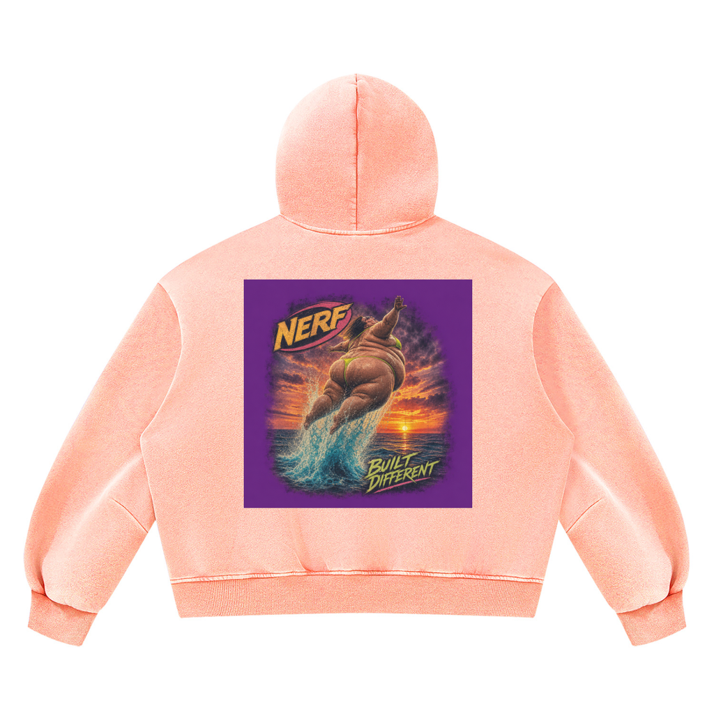 Unisex Vintage Wash Boxy Fleece Hoodie