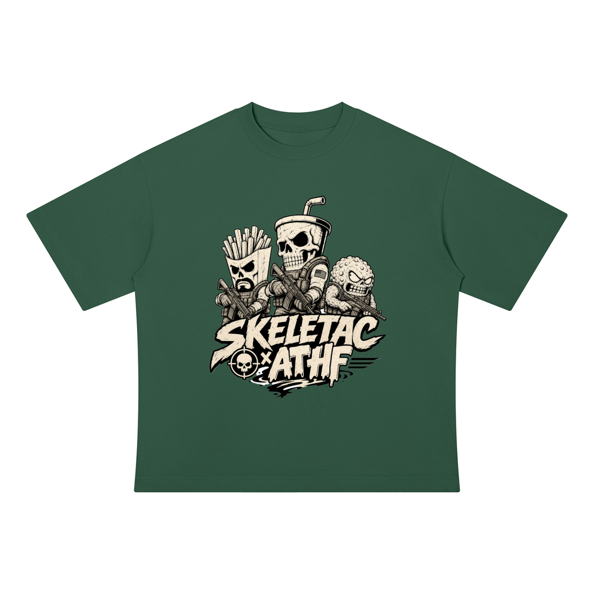 SkeletacX ATHF colabo - Unisex Drop Shoulder Cotton T-Shirt