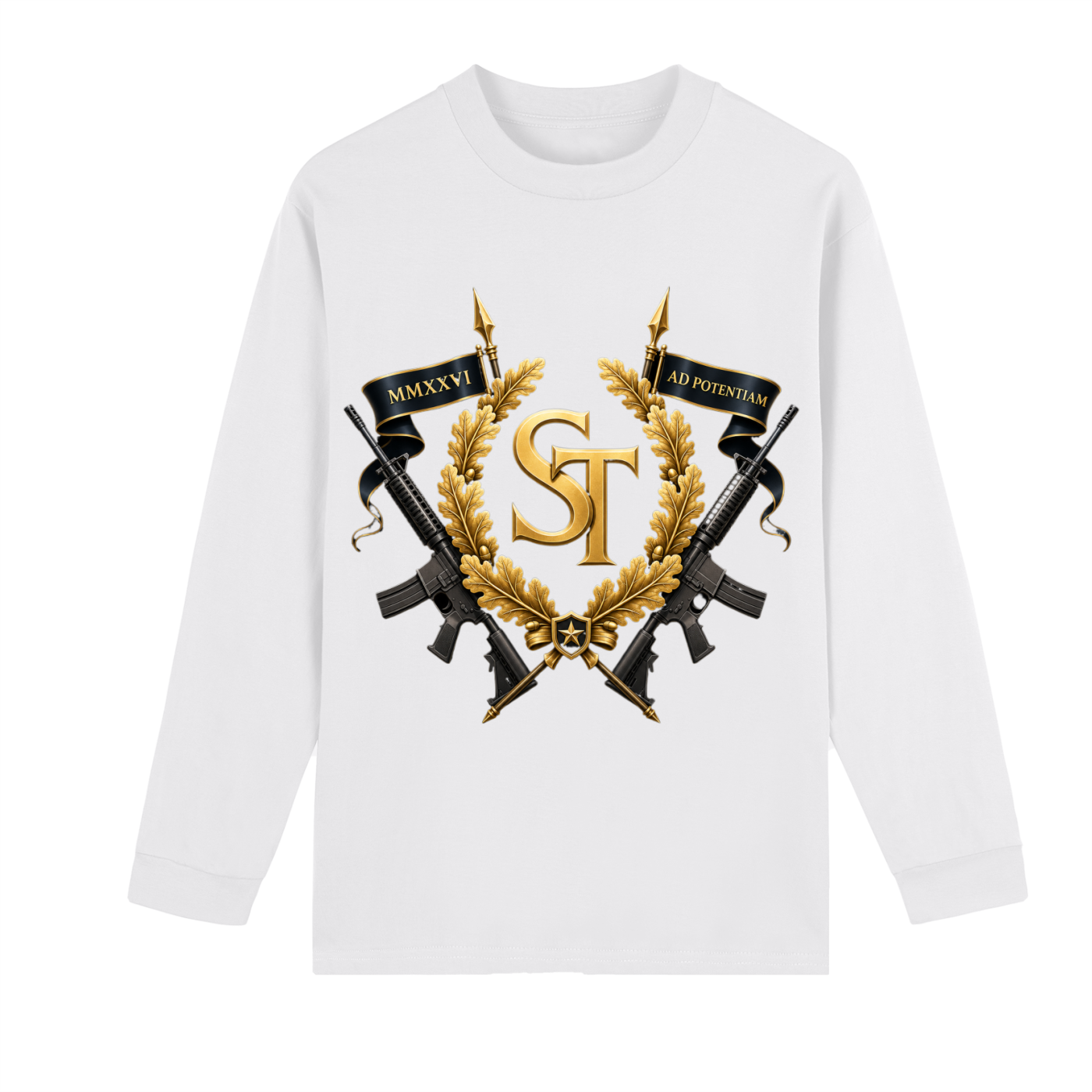 Skeleton Tactical - Crew Neck Drop Shoulder Long Sleeve Shirt