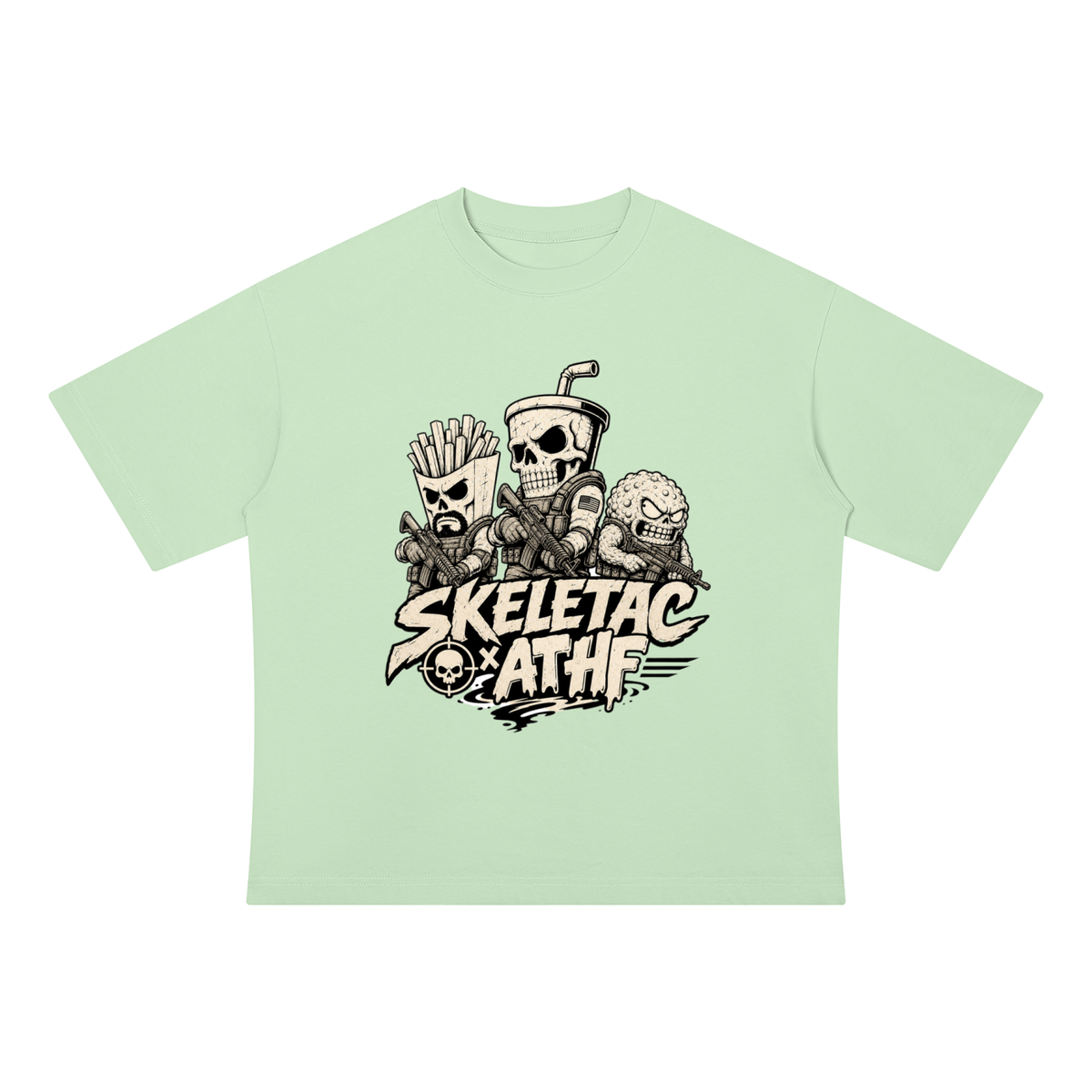 SkeletacX ATHF colabo - Unisex Drop Shoulder Cotton T-Shirt